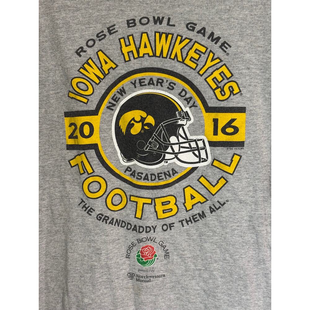 Iowa Hawkeyes Rose Bowl 2016 Tee Gray The Victory Brand Size M
